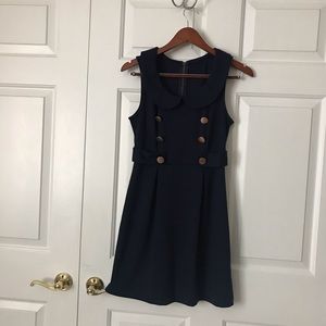 Navy buttoned dress